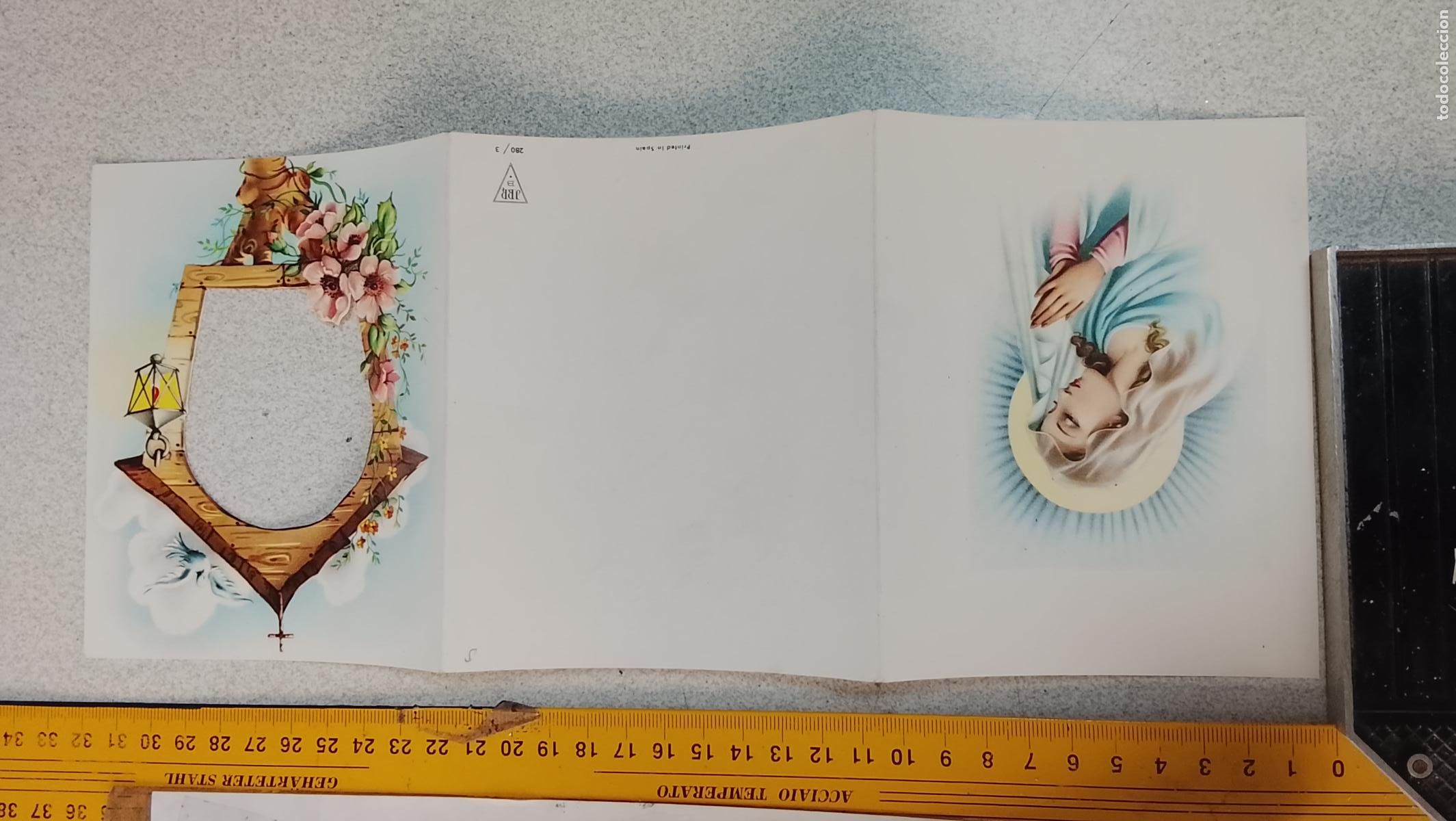 Postales: Antigua felicitaci&oacute;n de Navidad troquelada virgen