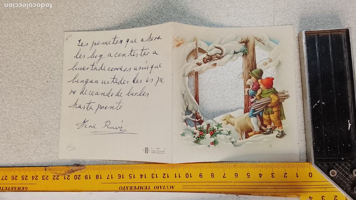Postales: Antigua felicitaci&oacute;n de Navidad troquelada