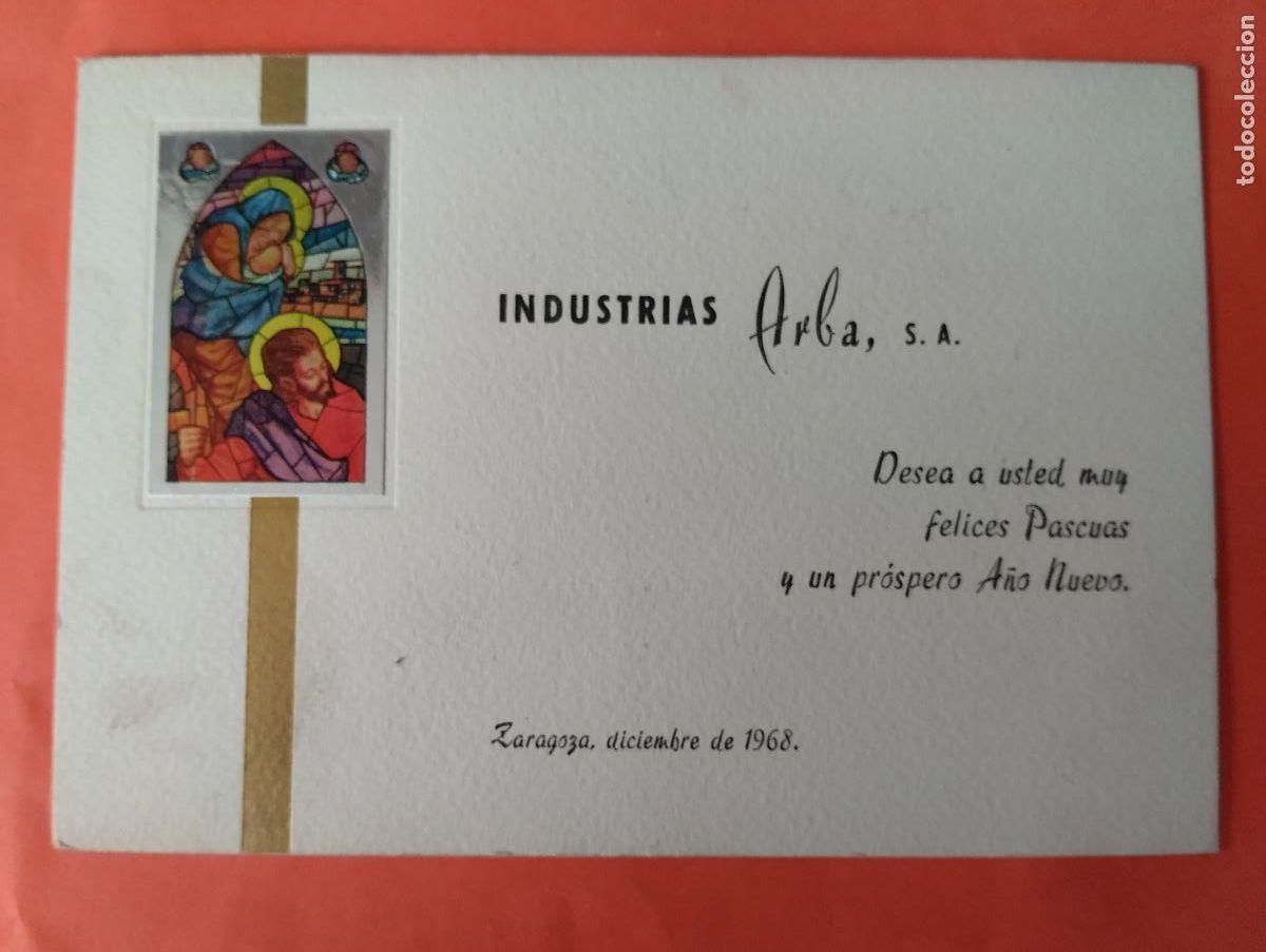 Cartoline: TARJETA NAVIDAD. INDUSTRIAS ARBA, S.A. ZARAGOZA. A&Ntilde;O 1968. 16,5X11,5CM