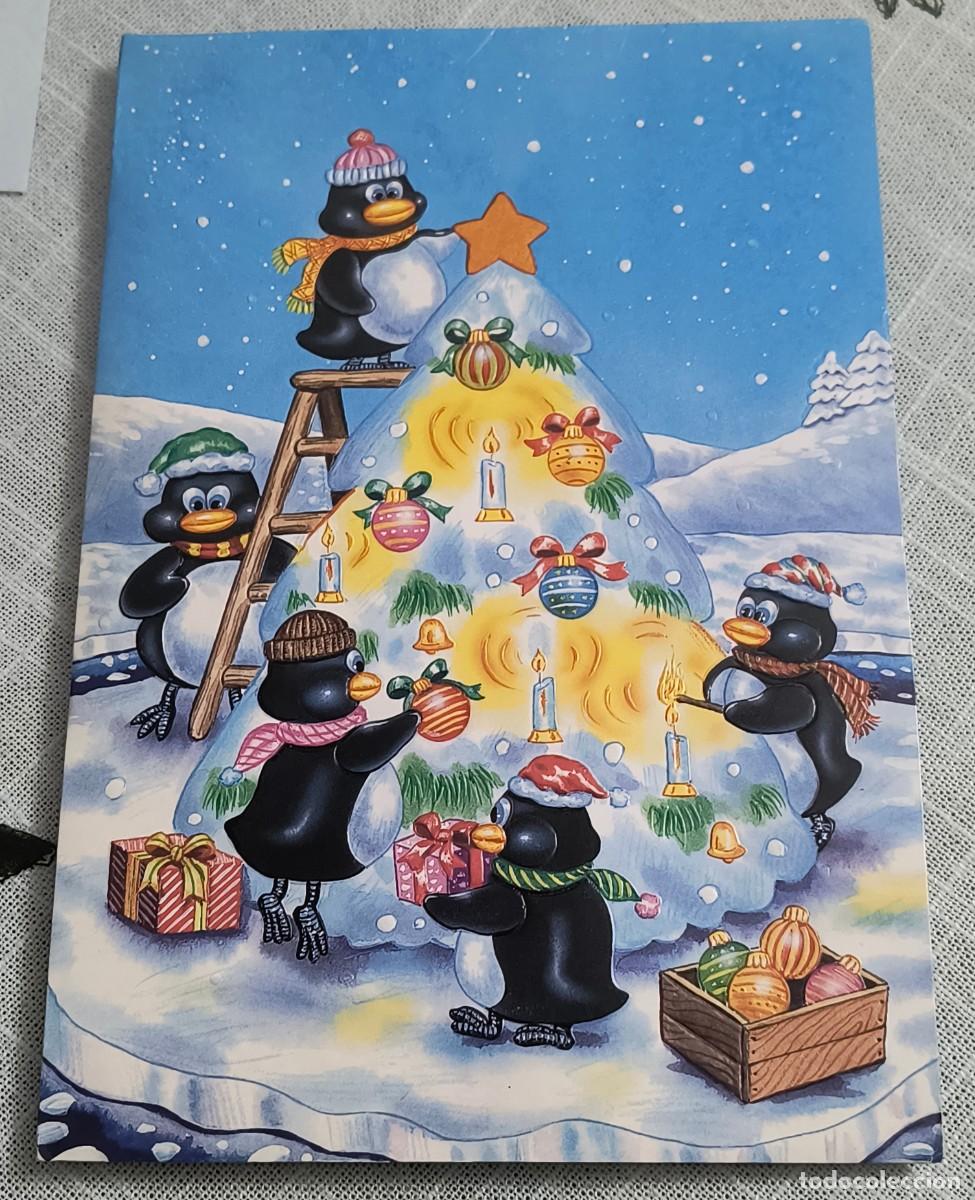 Postales: POSTAL NAVIDAD DESPLEGABLE | &Aacute;RBOL NAVIDAD Y PING&Uuml;INOS