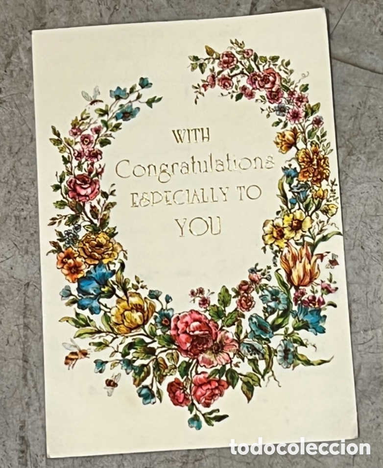Postales: Postal. Felicitaci&oacute;n With Congratulations Especially to You. Hallmark. Ireland. A&ntilde;os 80.