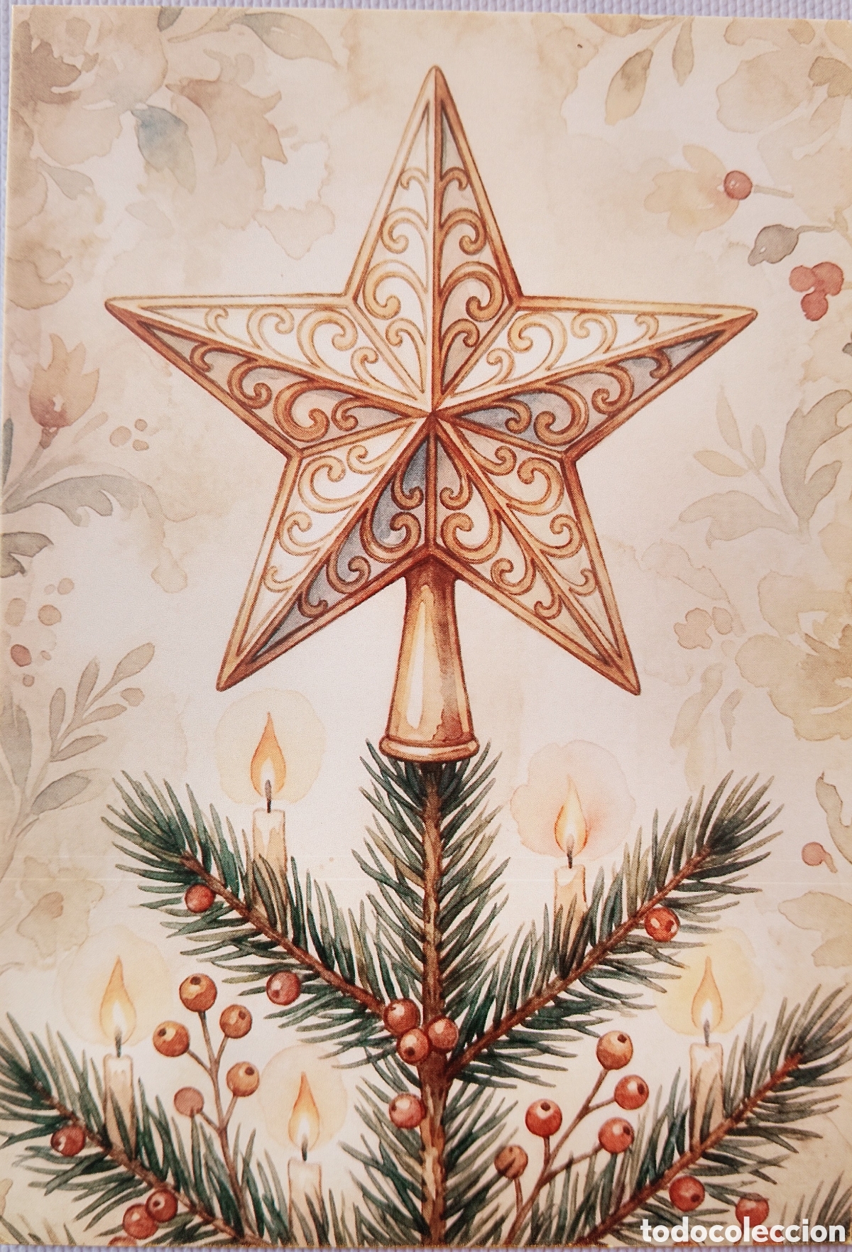 Postales: POSTAL NAVIDAD - ESTRELLA COPA &Aacute;RBOL - ESTILO ANTIGUO