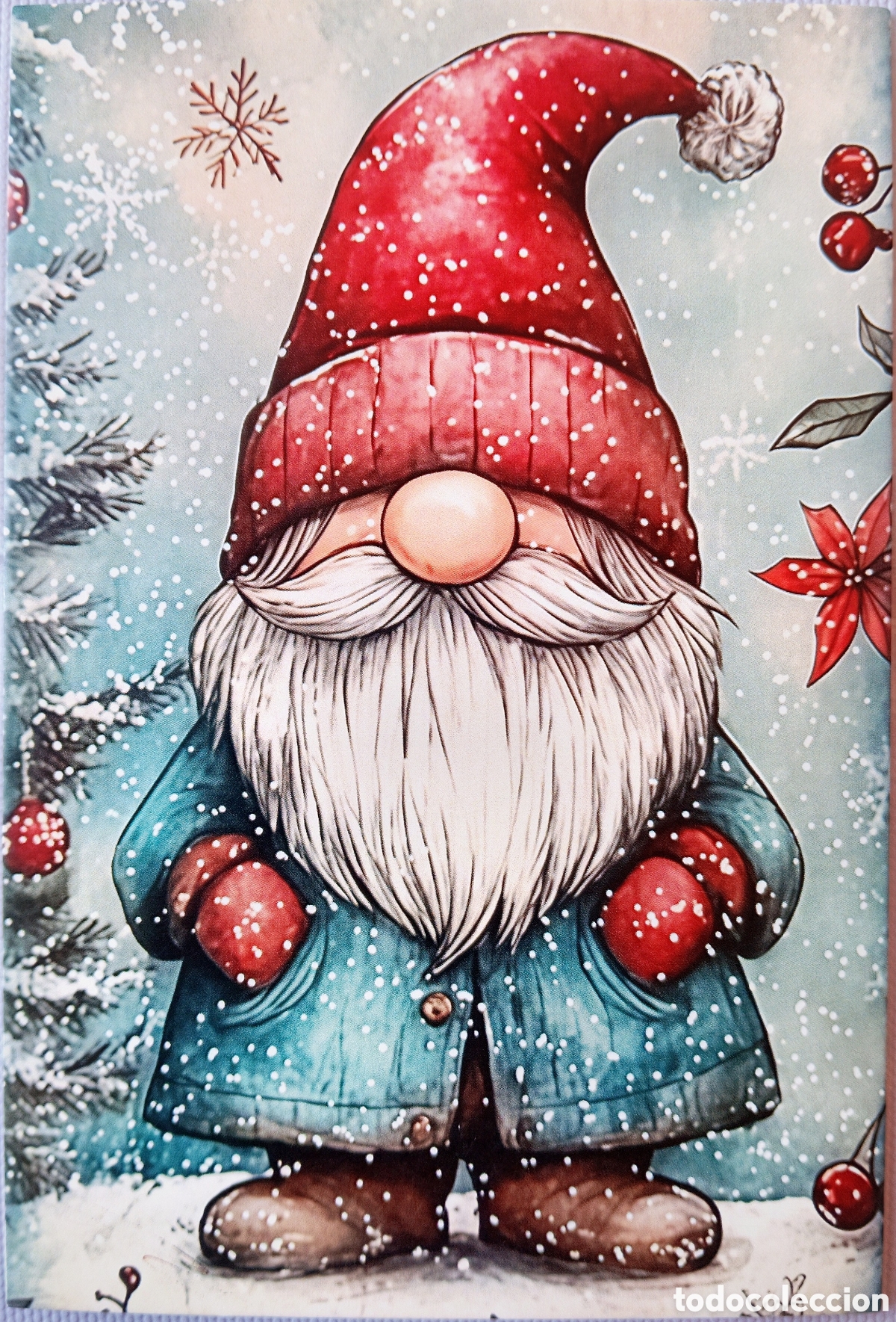 Postales: POSTAL NAVIDAD - GNOMO DUENDE NIEVE - ESTILO ANTIGUO