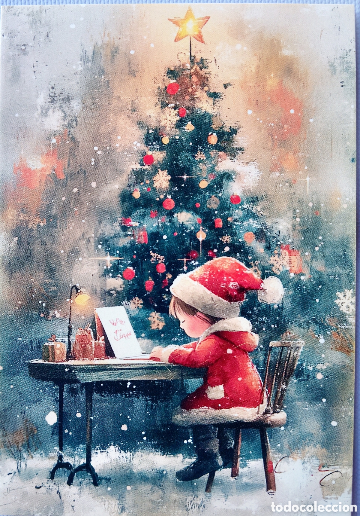 Postales: POSTAL NAVIDAD - ELFO CARTA &Aacute;RBOL - ESTILO ANTIGUO