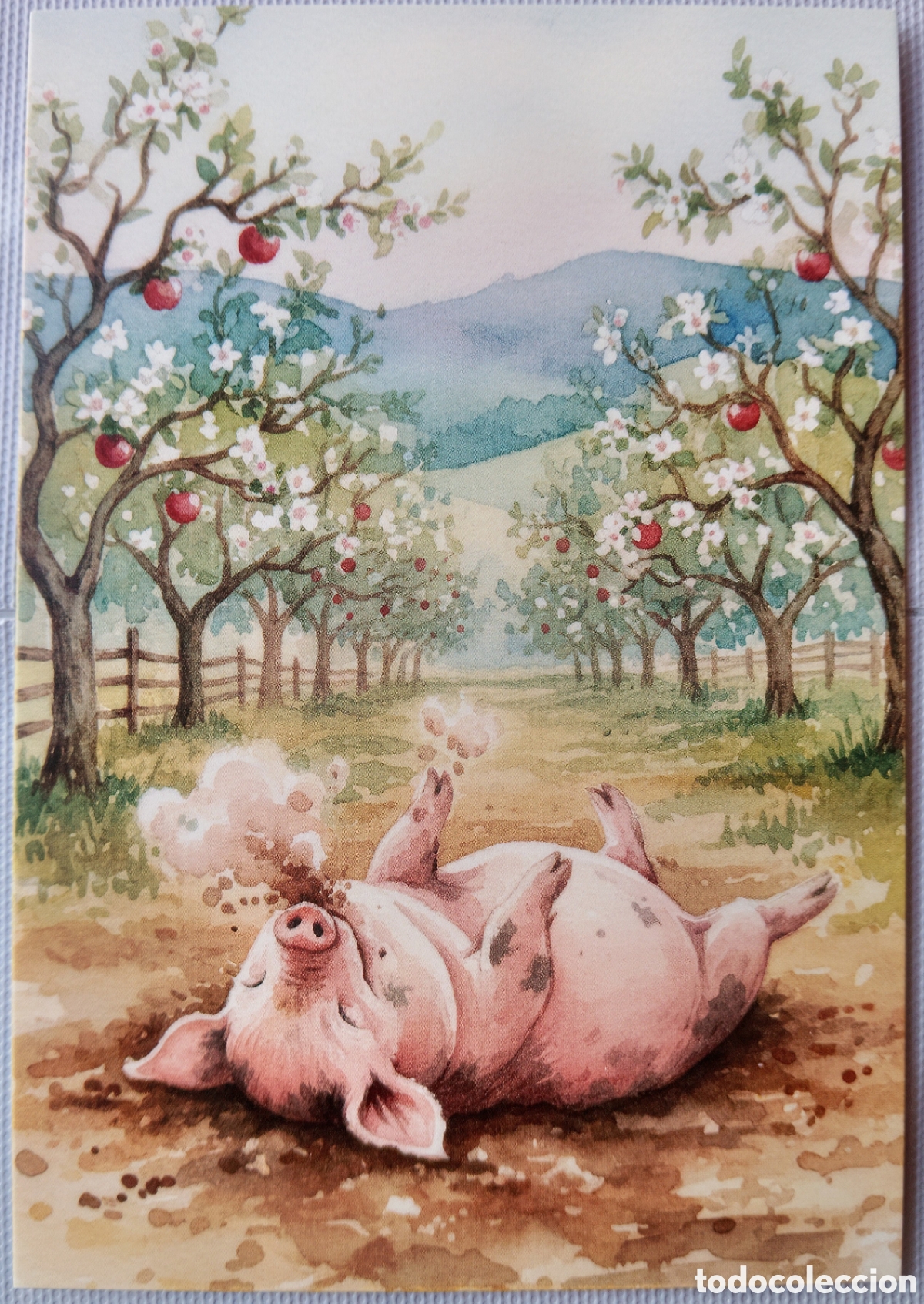 Postales: POSTAL - CERDITO BARRO MANZANOS - ESTILO ANTIGUO
