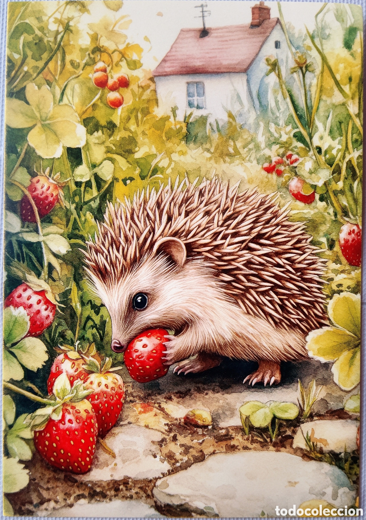 Postales: POSTAL - ERIZO FRESAS - ESTILO ANTIGUO