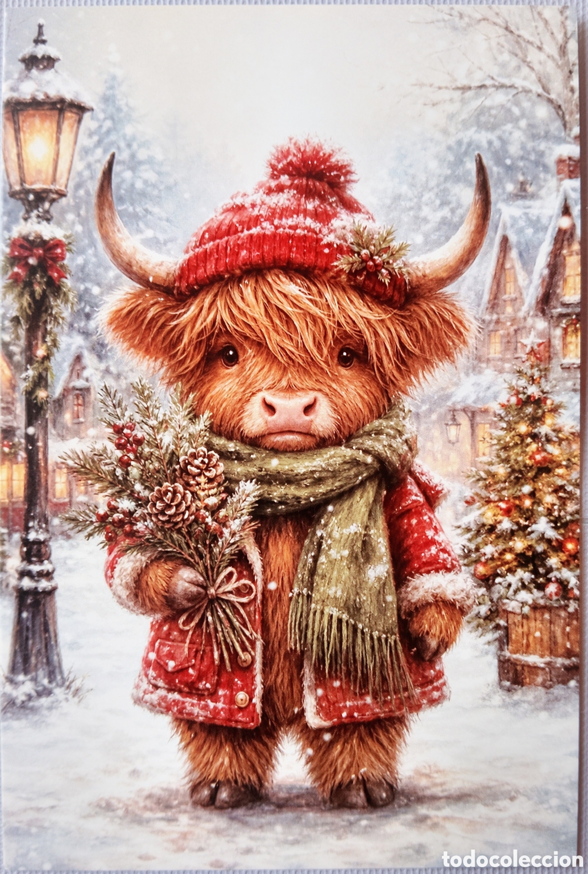 Postales: POSTAL NAVIDAD - VACA TIERRAS ALTAS ESCOCIA PAISAJE NEVADO - ESTILO ANTIGUO
