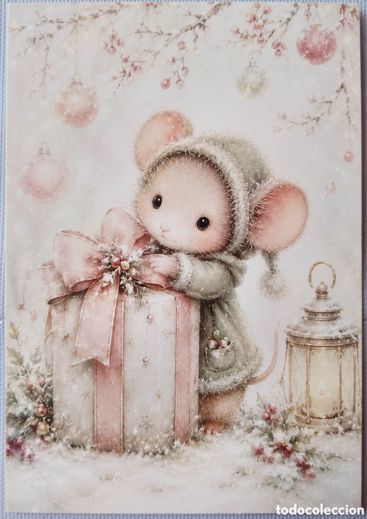 Postales: POSTAL NAVIDAD - RATONCITO FAROL REGALO PAISAJE NEVADO - ESTILO ANTIGUO