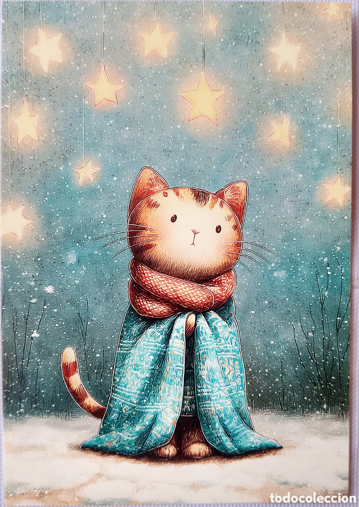 Postales: POSTAL NAVIDAD - GATO GATITO ESTRELLAS - ESTILO ANTIGUO