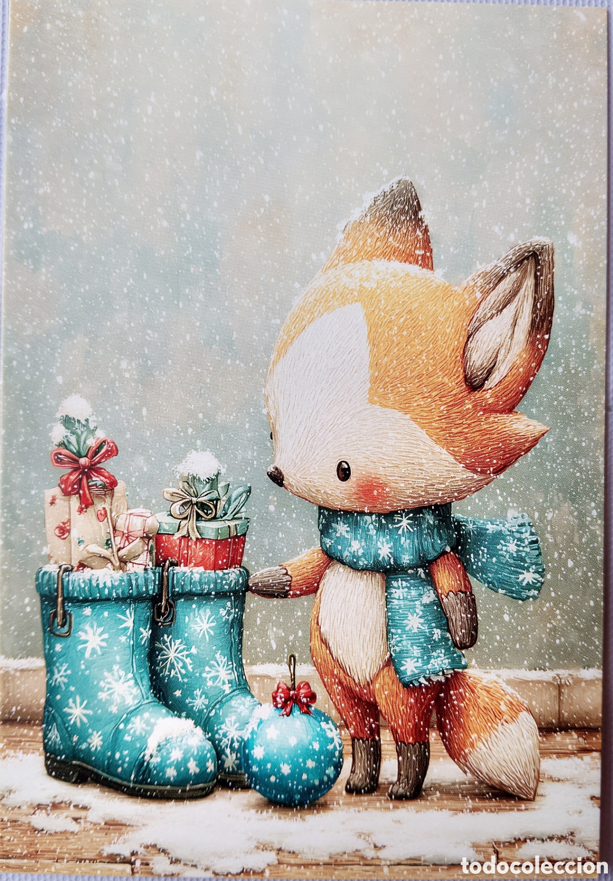 Postales: POSTAL NAVIDAD - ZORRO BOTAS REGALOS NIEVE - ESTILO ANTIGUO