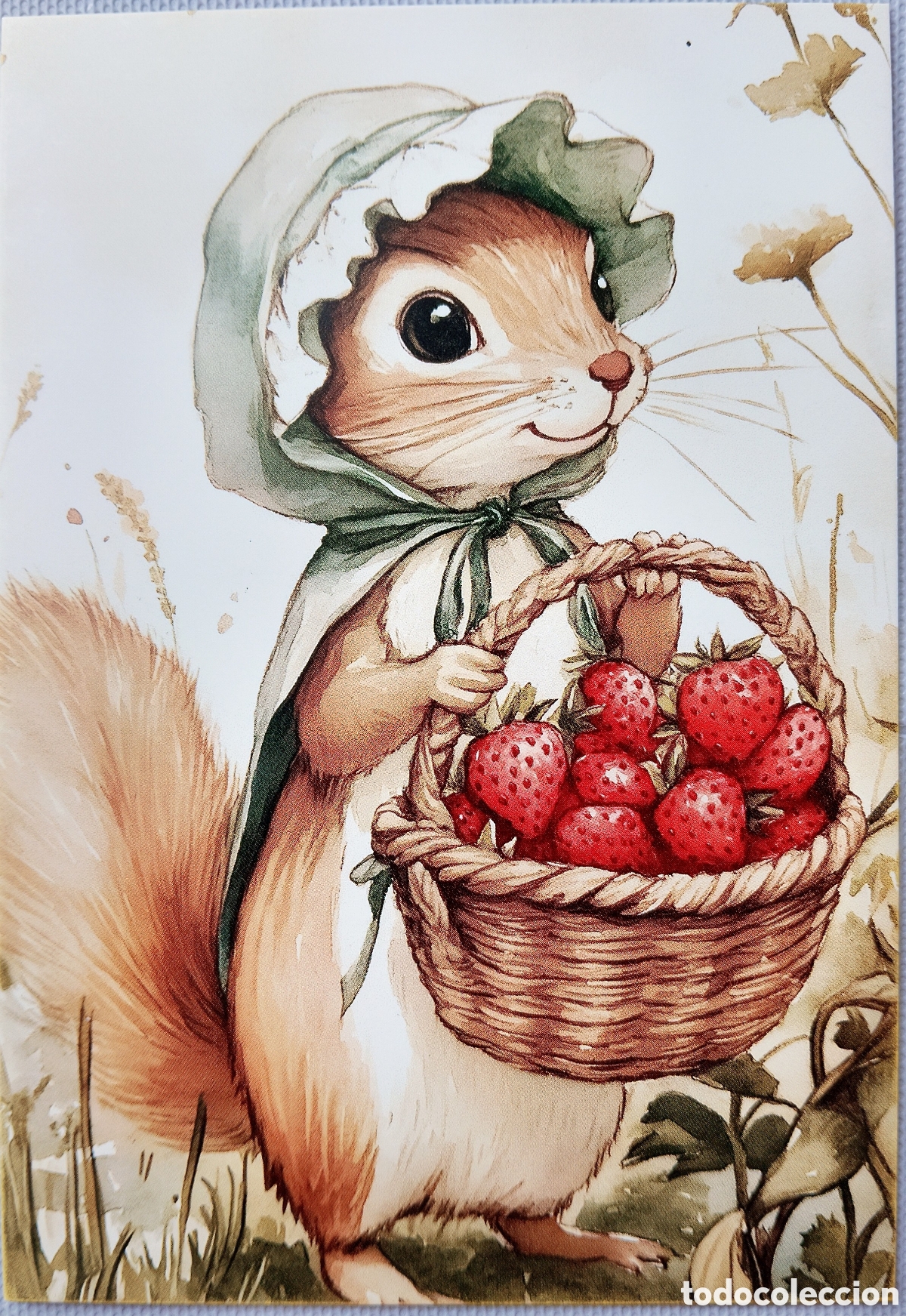 Postales: POSTAL - ARDILLA FRESAS - ESTILO ANTIGUO