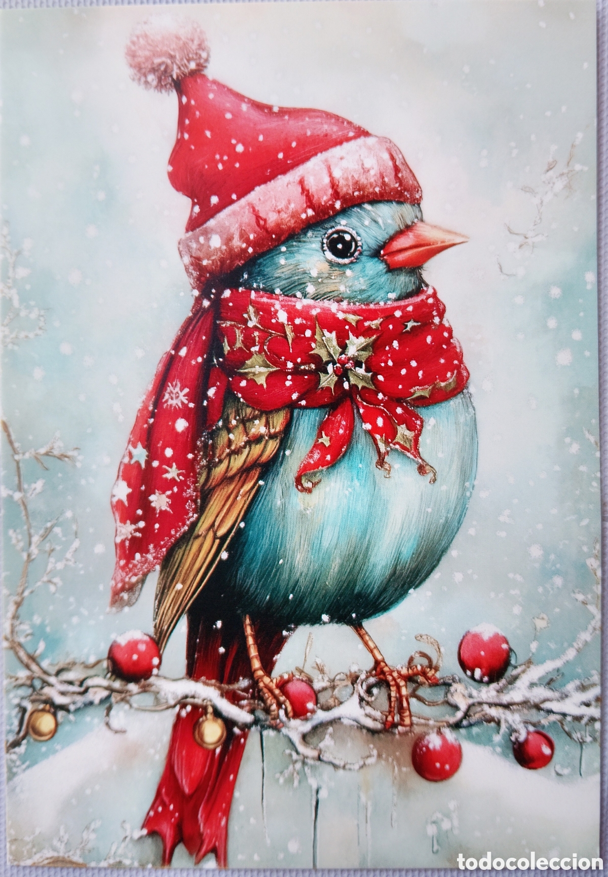 Postales: POSTAL NAVIDAD - PAJARITO BOLAS - ESTILO ANTIGUO
