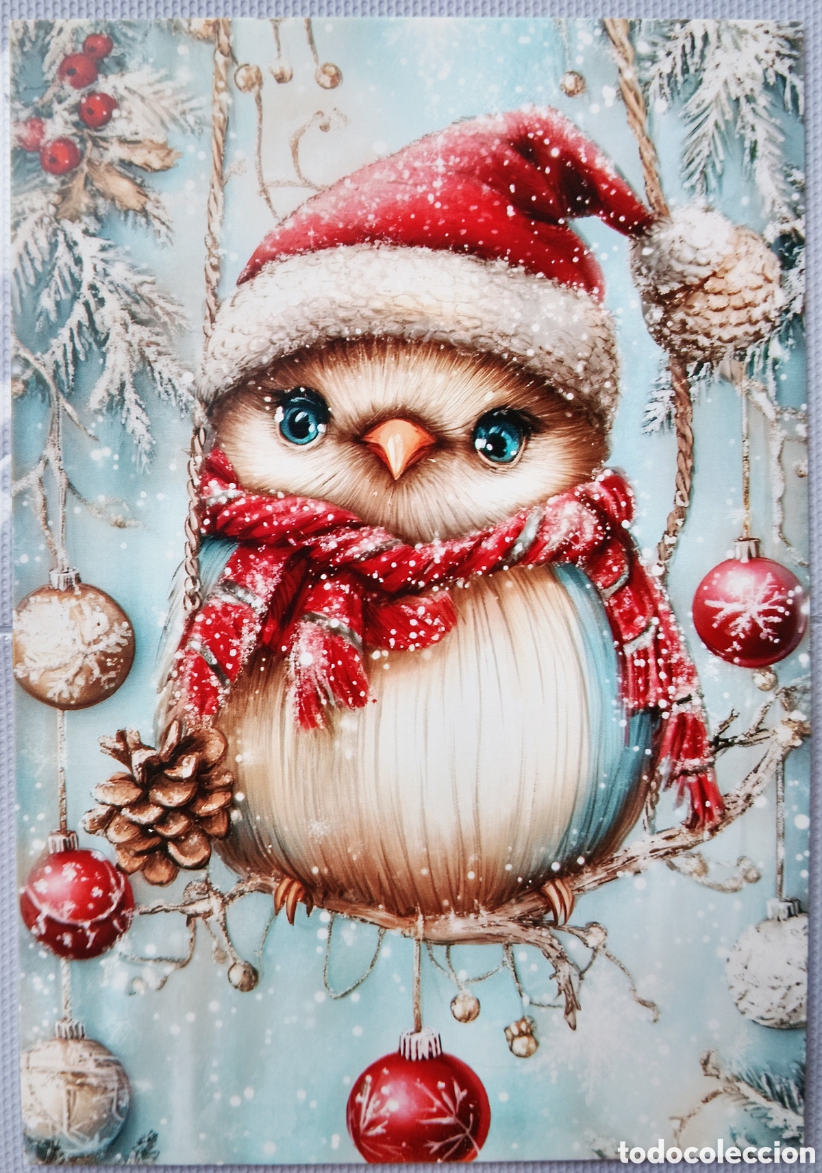 Postales: POSTAL NAVIDAD - PAJARITO BOLAS - ESTILO ANTIGUO