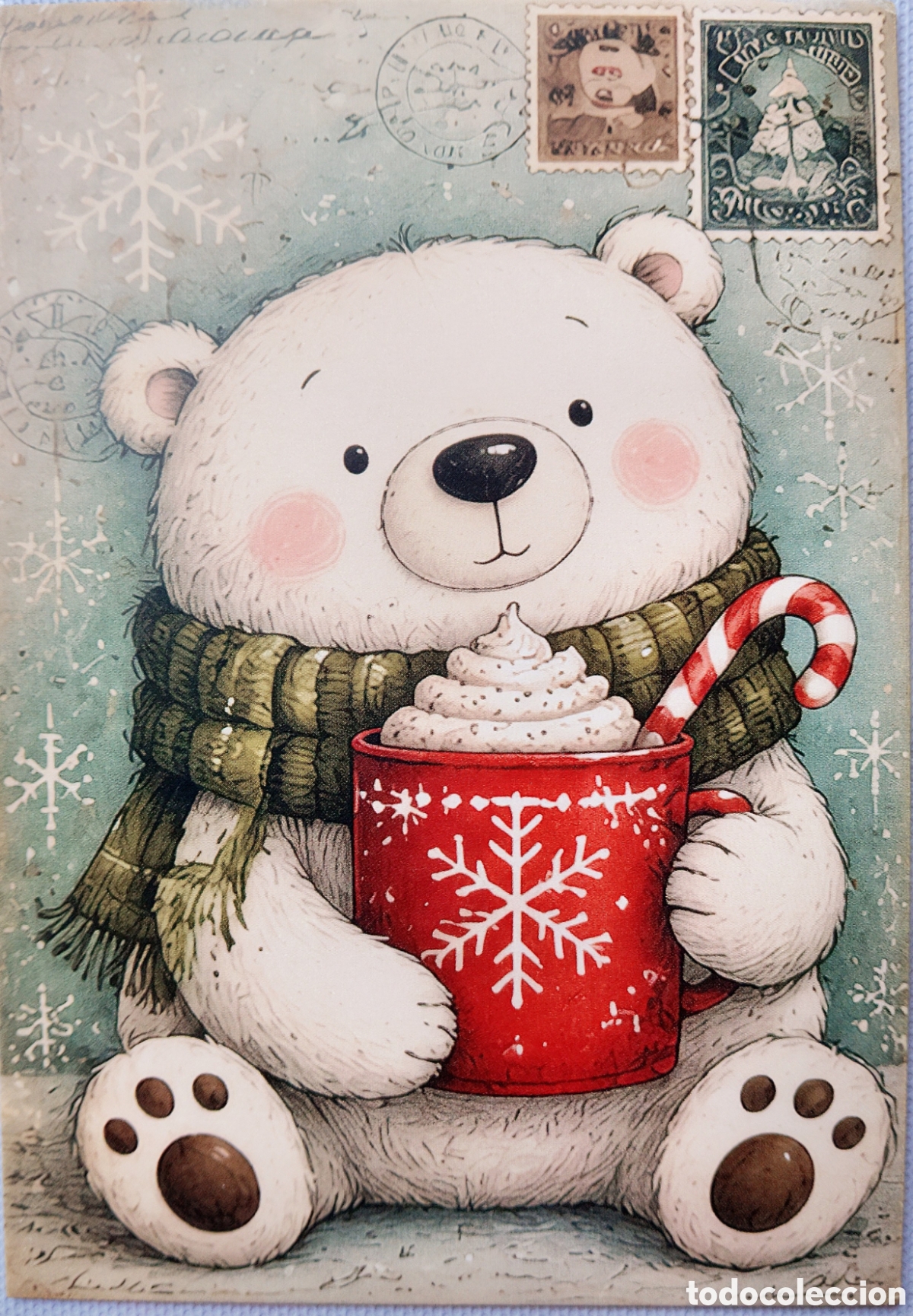 Postales: POSTAL NAVIDAD - OSO OSITO POLAR TAZA - ESTILO ANTIGUO