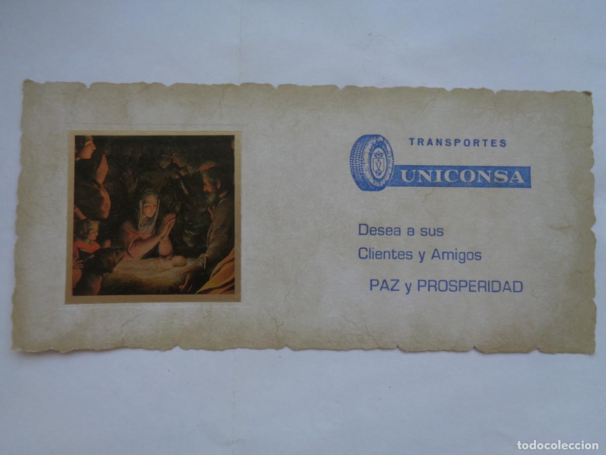 Postais: BONITA TARJETA DE FELICITACION DE TRANSPORTES UNICONSA PARA SUS CLIENTES Y AMIGOS. A&Ntilde;OS 70