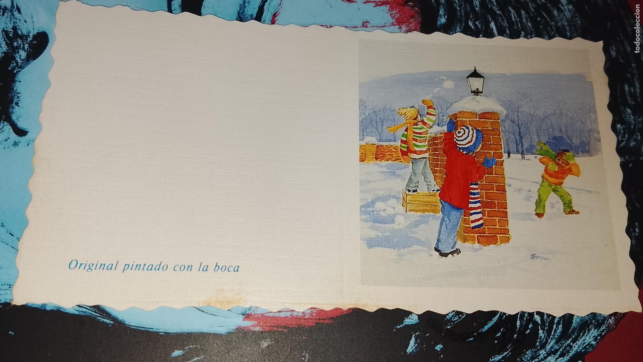 Postales: TARJETA NAVIDE&Ntilde;A DIPTICA FELICITACION DE NAVIDAD , Christmas . PLEGABLE - NO ESCRITA - ILUSTRACION