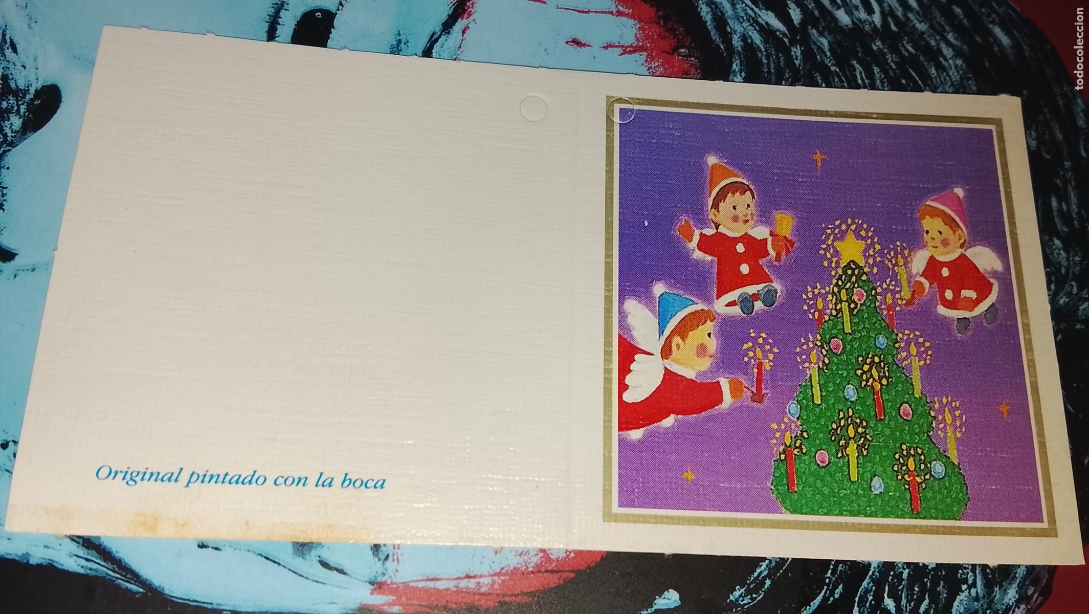 Postales: TARJETA NAVIDE&Ntilde;A DIPTICA FELICITACION DE NAVIDAD , Christmas . PLEGABLE - NO ESCRITA - ILUSTRACION