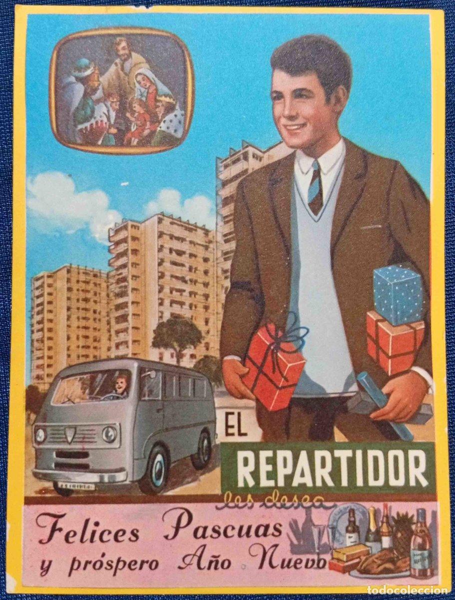 Postales: EL REPARTIDOR LES DESEA FELICES PASCUAS Y PR&Oacute;SPERO A&Ntilde;O NUEVO, 1972.