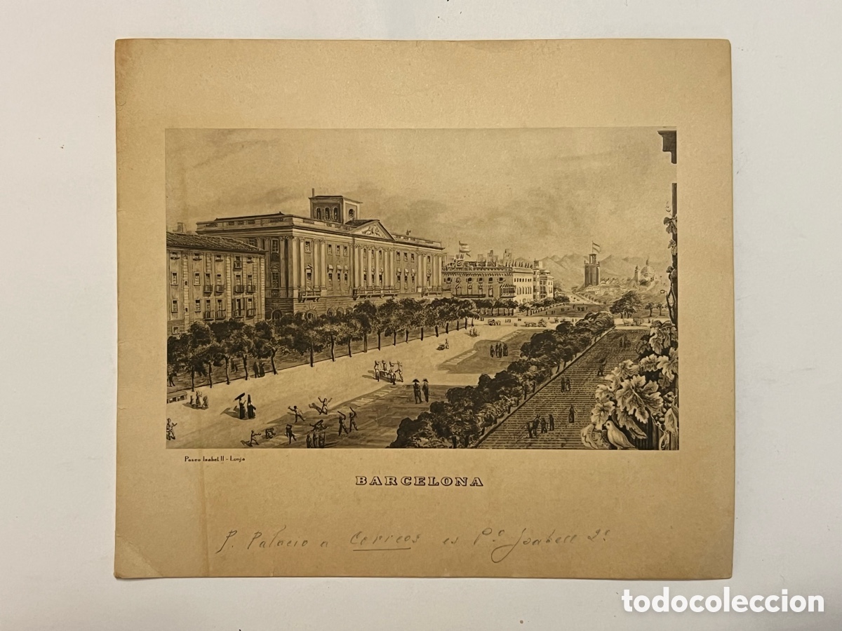 Postales: BARCELONA.. Paseo laabeL II - Lonja.. Postal Navide&ntilde;a litogr&aacute;fica.. Sociedad An&oacute;nima Grober (a.1951)