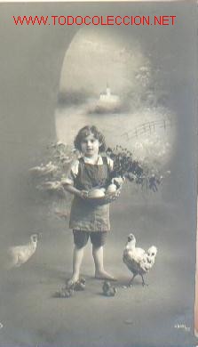 Postales: Preciosa postal de &eacute;poca con im&aacute;gen infantil - Foto 1