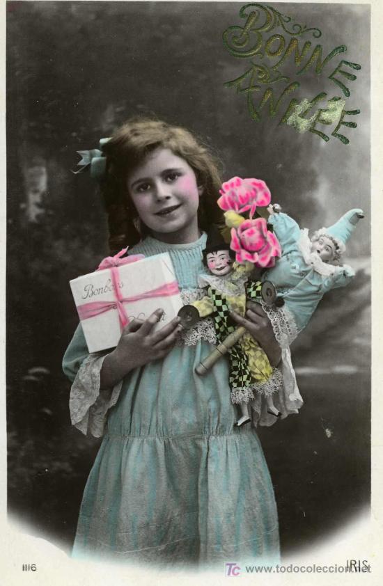 Postales: NI&Ntilde;A CON JUGUETES Y BOMBONES. - Foto 1