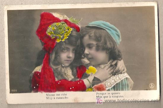 Postales: BONITA POSTAL DE PAREJA INFANTIL - Foto 1