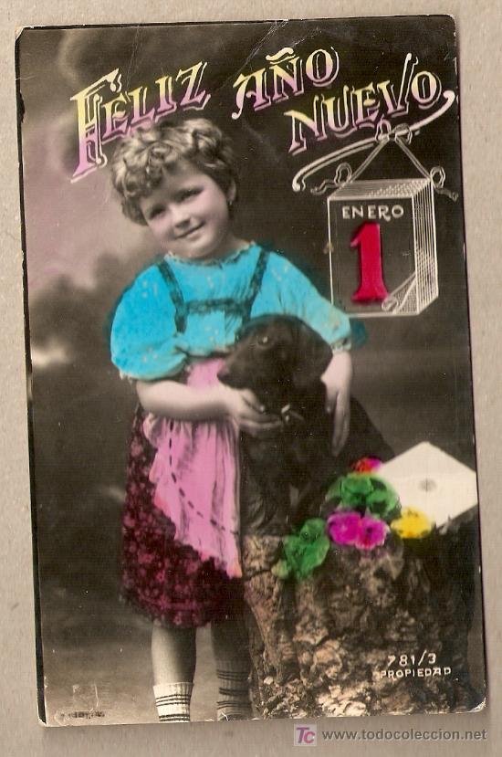 Postales: NI&Ntilde;A EN SU PERRITO - Foto 1