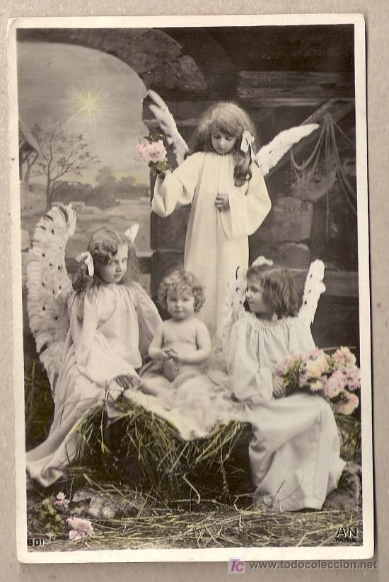 Postales: ANGELES CONTEMPLANDO AL NI&Ntilde;O JESUS - Foto 1