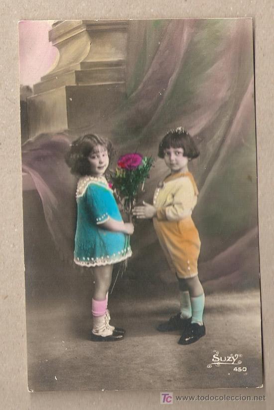 Postales: NI&Ntilde;OS CON RAMO ROSAS - Foto 1