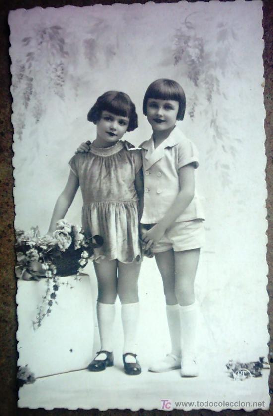 Postales: POSTAL FRANCESA, PAREJA DE NI&Ntilde;AS, SIN CIRCULAR - Foto 1