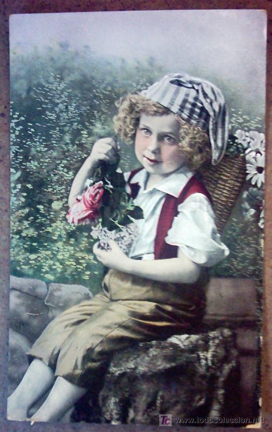 Postales: POSTAL NI&Ntilde;A , COLOREADA, CIRCULADA - Foto 1