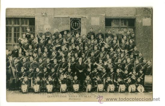 Postais: Postal antigua de banda musical infantil París