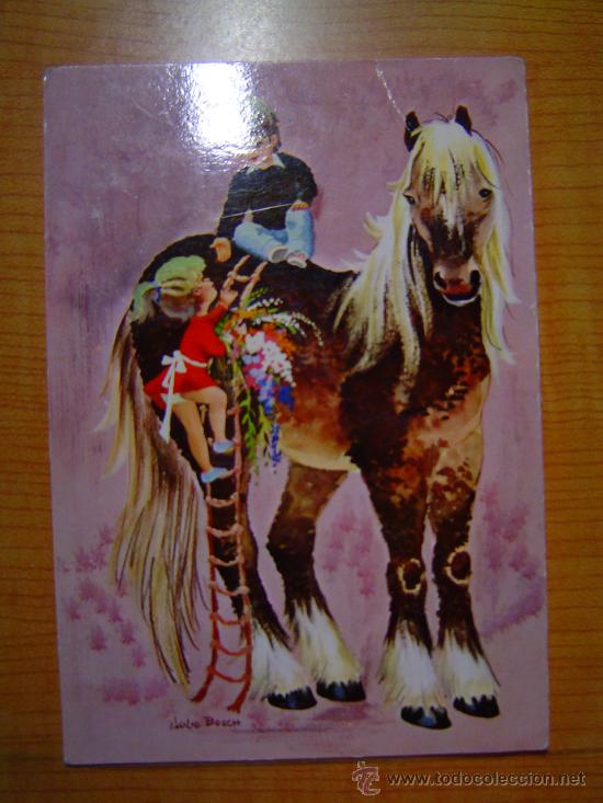 Postales: POSTAL NI&Ntilde;OS CON CABALLO SIN CIRCULAR - Foto 1