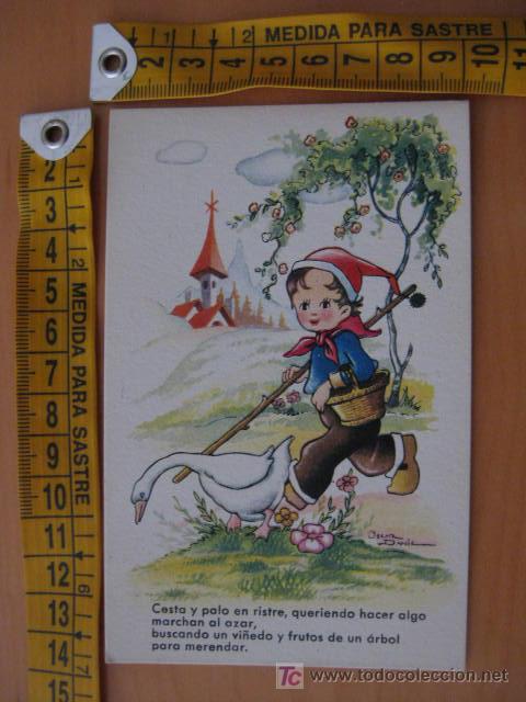 Postales: PRECIOSA POSTAL DE NI&Ntilde;O CON POEMA - Foto 1