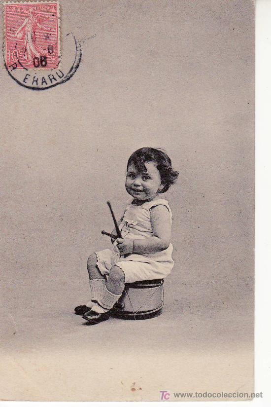 Postales: POSTAL NI&Ntilde;O CON TAMBOR-CIRCULADA. - Foto 1