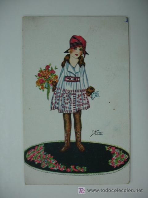 Postales: POSTAL ILUSTRADA. NI&Ntilde;A. - Foto 1