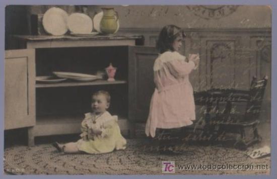Postales: TARJETA POSTAL ANTIGUA DE NI&Ntilde;OS. - Foto 1