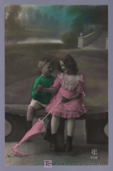 Postales: TARJETA POSTAL ANTIGUA DE NI&Ntilde;OS. - Foto 1