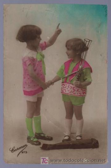 Postales: TARJETA POSTAL ANTIGUA DE NI&Ntilde;OS. - Foto 1
