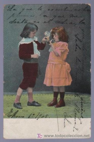 Postales: TARJETA POSTAL ANTIGUA DE NI&Ntilde;OS. - Foto 1