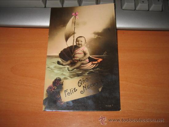Postales: FELIZ A&Ntilde;O NUEVO  FECHADA 1919 - Foto 1