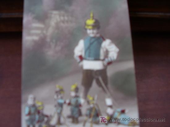 Postales: Postal Ni&ntilde;o Militar Circulada 1917 - Foto 2