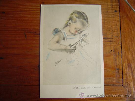 Postales: Antigua postal dibujada Ni&ntilde;a. - Foto 1