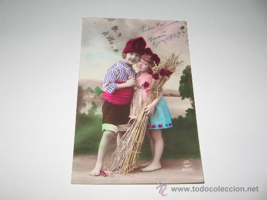 Postales: PAREJA DE NI&Ntilde;OS CON CA&Ntilde;AS - Foto 1
