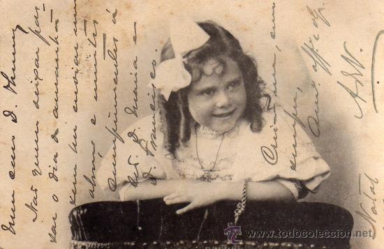 Postales: NI&Ntilde;A CON GRAN LAZO BLANCO - Foto 1