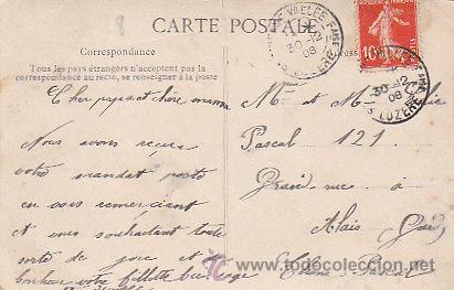 Postales: ni&ntilde;a con ramos de flores, circulada en 1908 - Foto 2