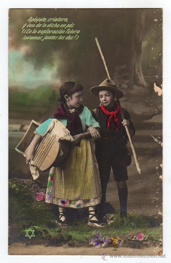 Postales: Postal de1914- 1918 Scout Con la Estrella de David - Foto 1