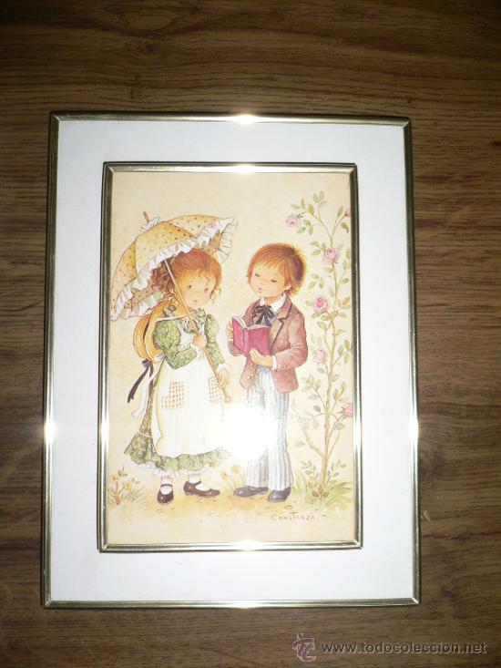 Postales: CUADRO-POSTAL PAREJA NI&Ntilde;OS DOBLE RELIEVE - Foto 1