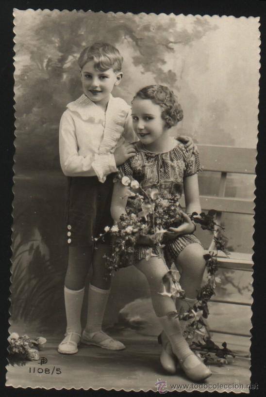 Postales: B-1022- ANTIGUA POSTAL CON NI&Ntilde;OS. - Foto 1