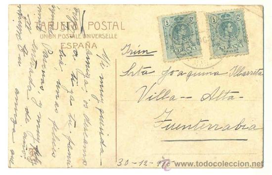 Postales: Circulada 1915 .. Con 2 sellos 5 c - Foto 2